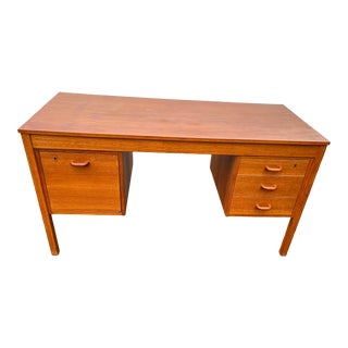 1970s Danish Modern Teak Wood Desk by Domino Mobler For Sale