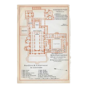1920s Italian Map of Basilica DI San Giovanni in Laterano