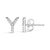 Contemporary 10K White Gold 1/10 Cttw Diamond 'Y' Initial Stud Earring For Sale - Image 3 of 5
