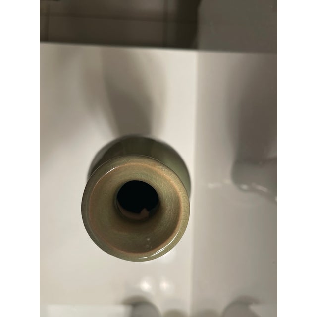 Modern Late 20th Century Tall Ceramic Bottle Vase - Drip Flambé Glaze Art Pottery For Sale - Image 3 of 7