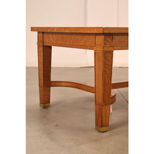 Arts & Crafts Style Large Oak Library Table For Sale - Image 10 of 18