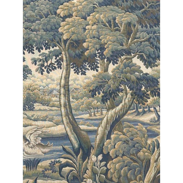 Mid-Century French Aubusson Jacquard Halluin Tapestry verdure Mallard, 1960s For Sale - Image 14 of 18