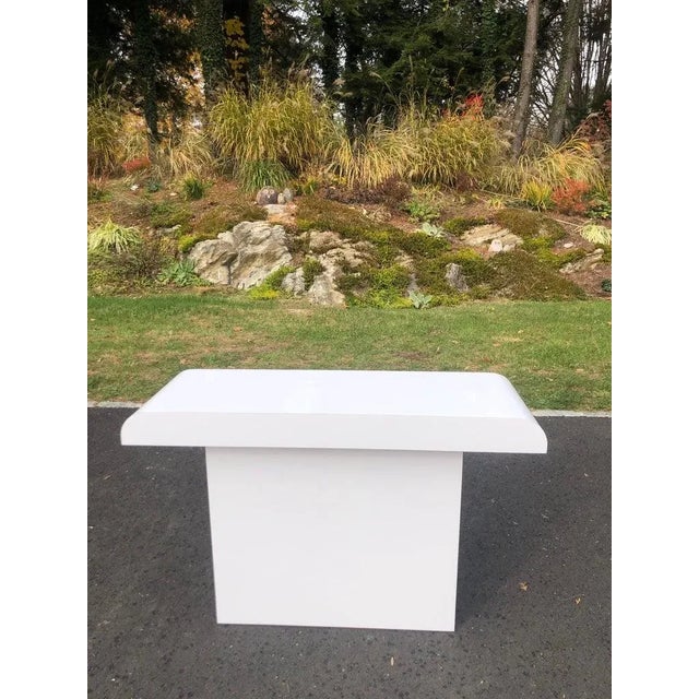 1980's Post Modern White Console Table For Sale - Image 4 of 13
