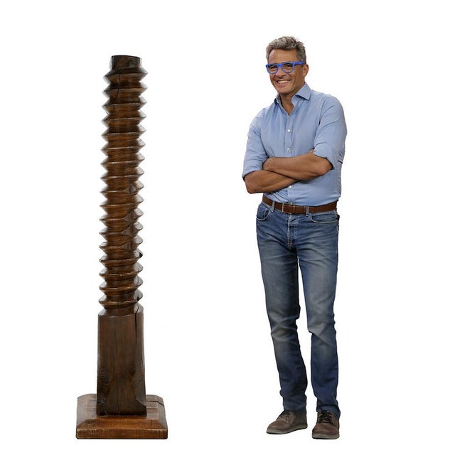 This impressive wooden press screw is a fascinating testimony to the craftsmanship of days gone by. Formerly used in...