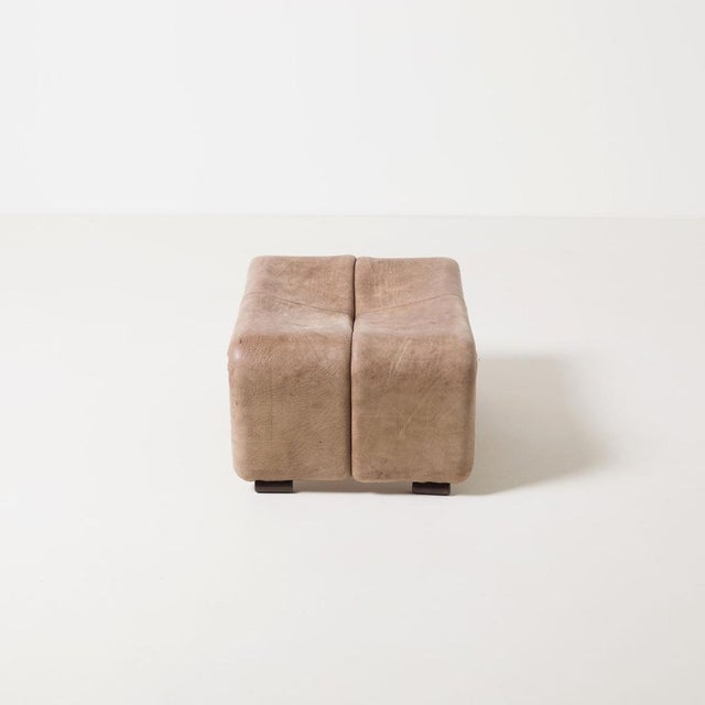 1980s Coronado Leather Ottoman by Tobia Scarpa for B&B Italia, Italy, 1980s For Sale - Image 5 of 9