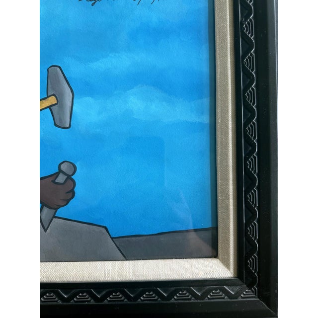 Framed Tempera on Paper Picapedrero Signed Diego Rivera with Paperwork For Sale - Image 4 of 12