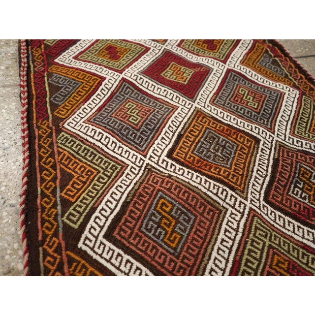 Antique Turkish Flatweave Kilim Pair of Pillowcases For Sale - Image 4 of 16