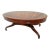 Vintage Weiman Mahogany Oval Coffee Table Brown Tooled Leather Top Federal Style For Sale