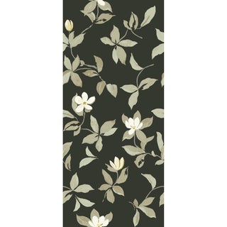 Sample - Large Scale, Magnolias Wallpaper by Paule Marrot in Onyx For Sale