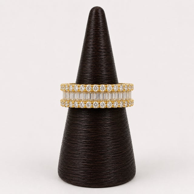 14k Yellow Gold 3-1/10 CTTW Natural Diamond Eternity Band, Size 10 For Sale - Image 4 of 6