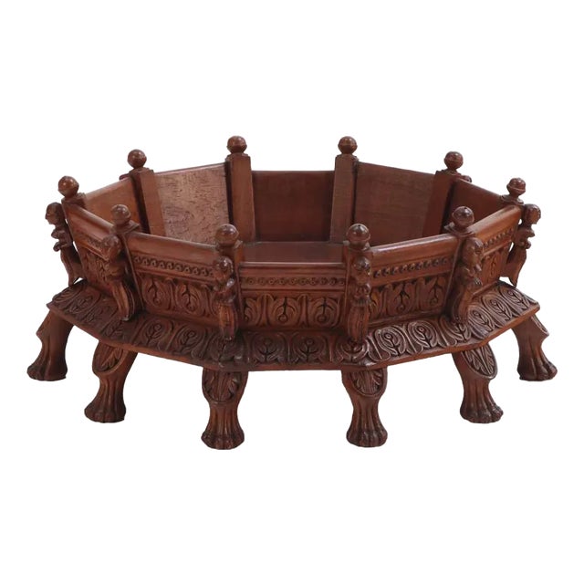 An Ornate Figural Carved Hardwood Pet Bed. 20th C. For Sale