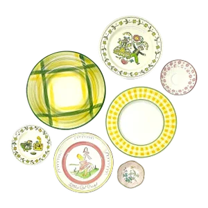 Whimsical Storytime Vintage Wall Plate Curation - Group of 7
