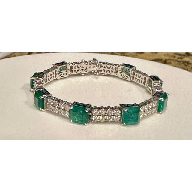 14.76 Carats Natural Zambian Emerald with Diamonds 4.74 Carats and 14k Gold For Sale - Image 14 of 18
