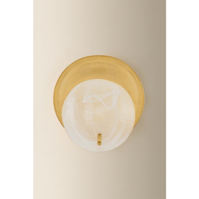 Mitzi Shanette 10.75 in. 1 Light Wall Sconce in Vintage Gold Leaf Finish For Sale In New York - Image 6 of 11