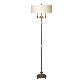 Circa 1920's 2-Arm Candlestick Floor Lamp For Sale