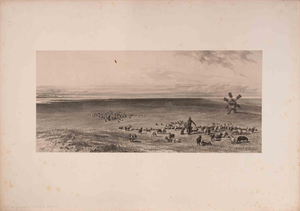 Auguste Raffet, Vue prise près de la Tête de Pont, Lithograph, 1844