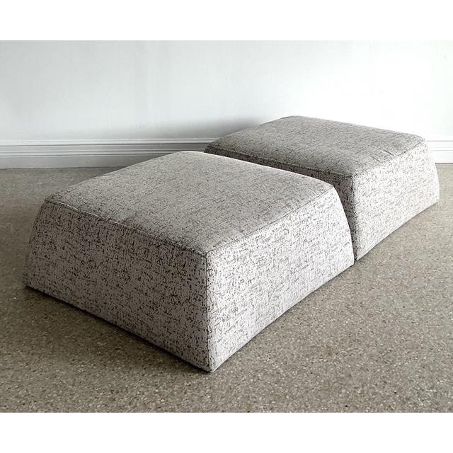 Contemporary Vintage Italian Natuzzi Low Ottomans - A Pair For Sale - Image 3 of 12