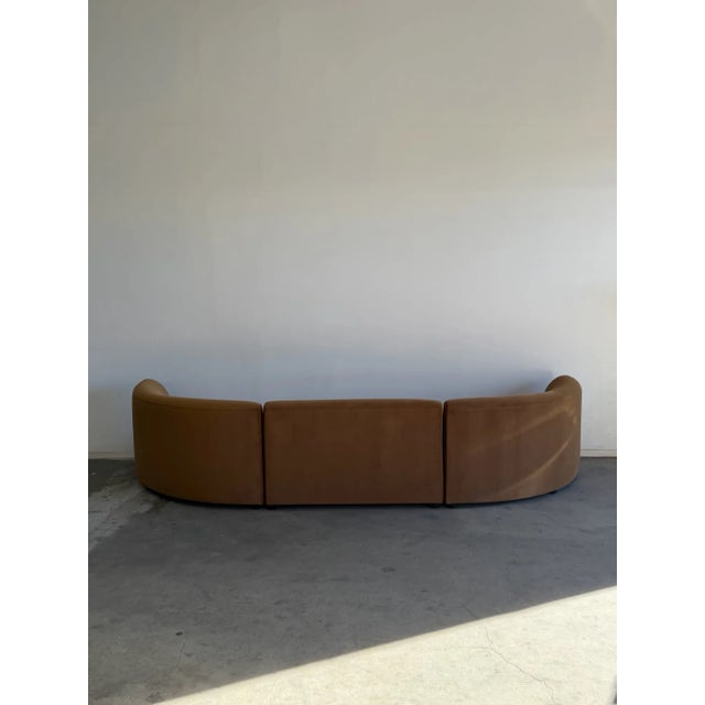 Camel Sculptural Curved Sectional in Camel Velvet - Made to Order For Sale - Image 8 of 14