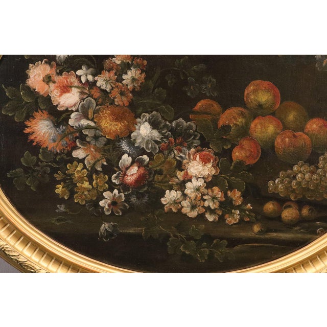 18th Century Felice Boselli, Still Life of Flowers and Fruit Boselli, 1700, Oil on Canvas For Sale - Image 5 of 15