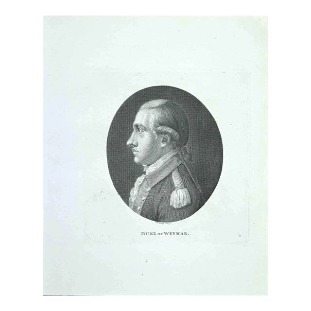 Thomas Holloway, Portrait of Duke of Weymar, Etching, 1810 For Sale