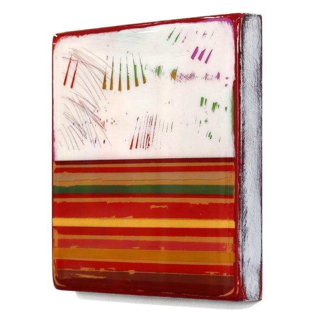 Contemporary In Tune 75 - Original Abstract Music-Inspired Mixed Media Resin Painting on Wood Panel by Ricky Hunt For Sale - Image 3 of 9