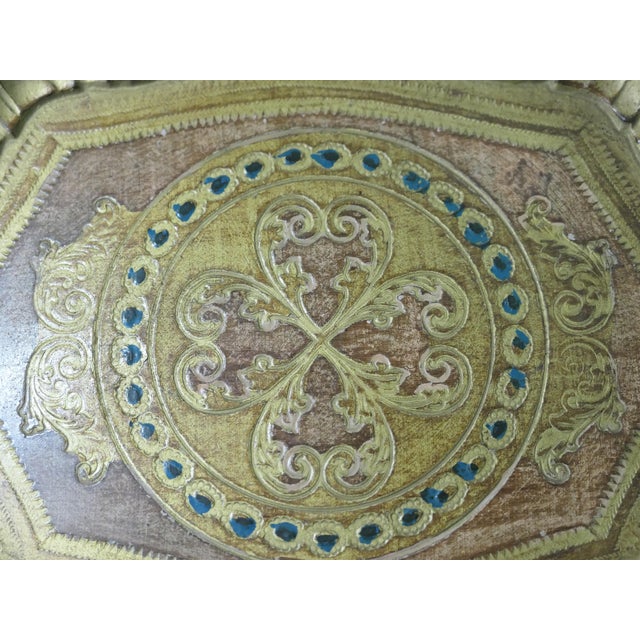 1960s Decorative Carved and Gold Painted Italian Sideboard Tray, 1960s For Sale - Image 5 of 7