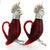 Late 20th Century Pair Cartier Sterling Silver & Ruby Red Cut Glass Oil & Vinegar Cruet Decanters For Sale - Image 5 of 18