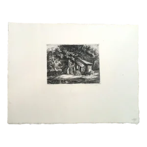 Chalcographie Du Louvre Paris Etching by Eugène Blery: "La Chaumière Au Poirier"