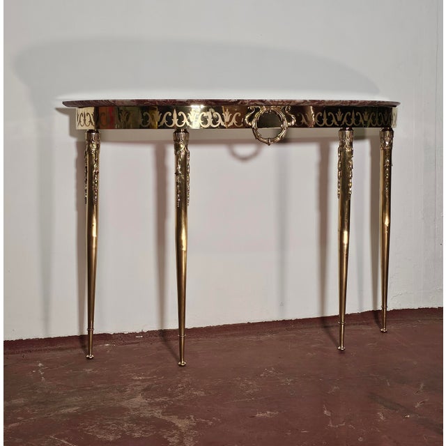 Italian Brass Console Table, 1950s For Sale - Image 9 of 9