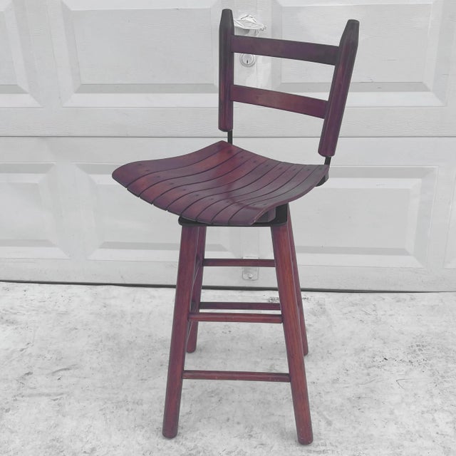 Mid-Century Swivel Counter Stool For Sale In Philadelphia - Image 6 of 12