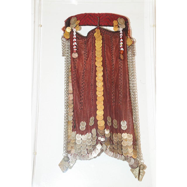 Islamic Islamic Face Veil, Egyptian Bedouin Desert Garment Nikab Framed Collectible For Sale - Image 3 of 17