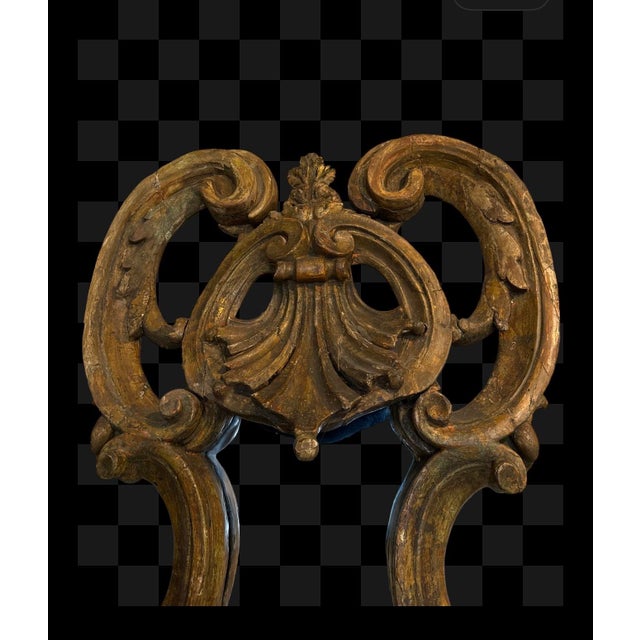 Antique Italian Decorative Carved Wood Mirror. For Sale - Image 4 of 4