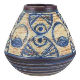 Large Stoneware Vase with Geometric Decoration by Noomi Backhausen for Søholm, 1960s For Sale