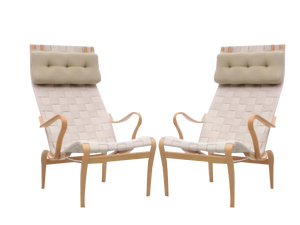 Set of Mid-Century Modern Scandinavian Miranda Lounge Chairs attributed to Bruno Mathsson, 1940s