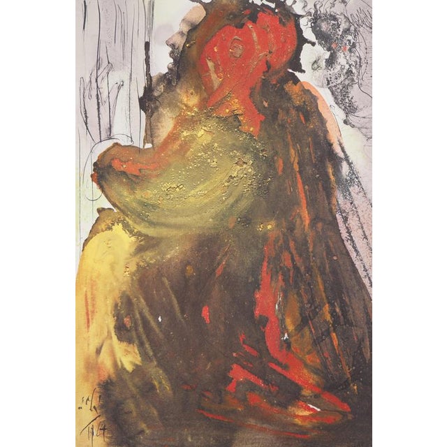 Salvador DALI (1904-1989) Biblia Sacra: The Prayer of David, 1967 Color lithograph Signed in the plate On Vellum 35 x 48...