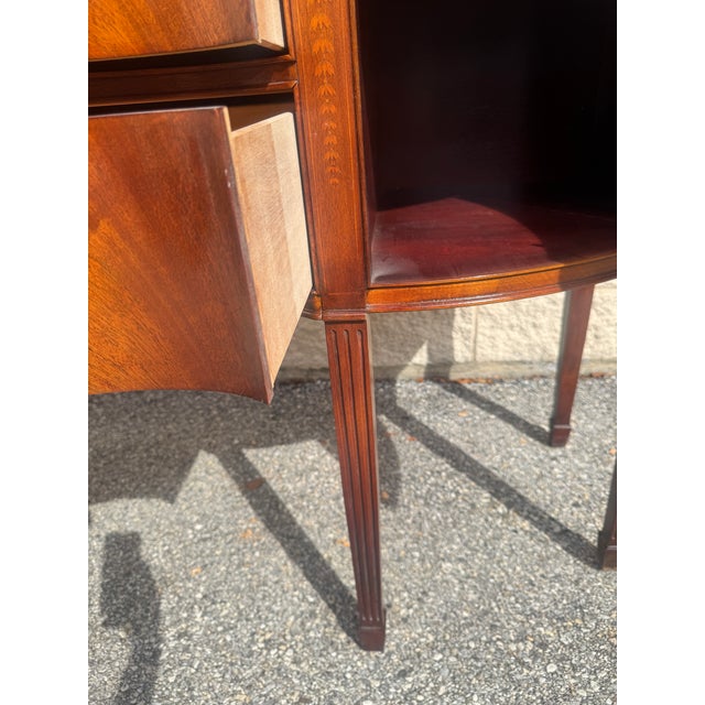 Vintage Thomasville Federal Style Mahogany Bowfront Sideboard For Sale - Image 11 of 12