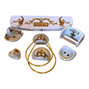 Porcelaine De Paris Bath Fixtures, 7 Pieces