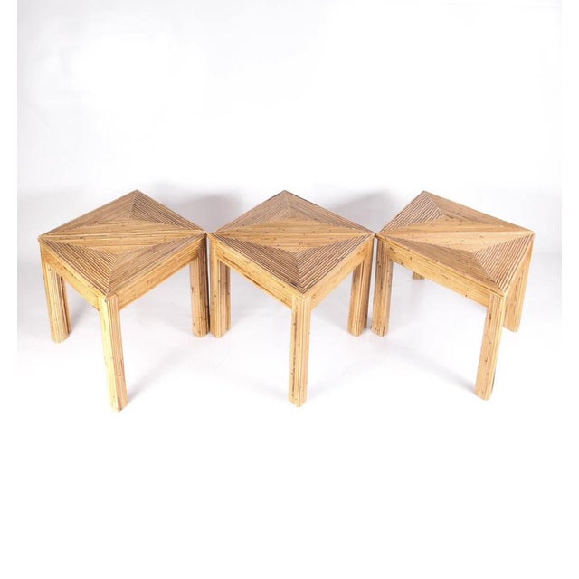Vintage Rattan Modular Coffee Tables, Set of 6 For Sale - Image 9 of 11