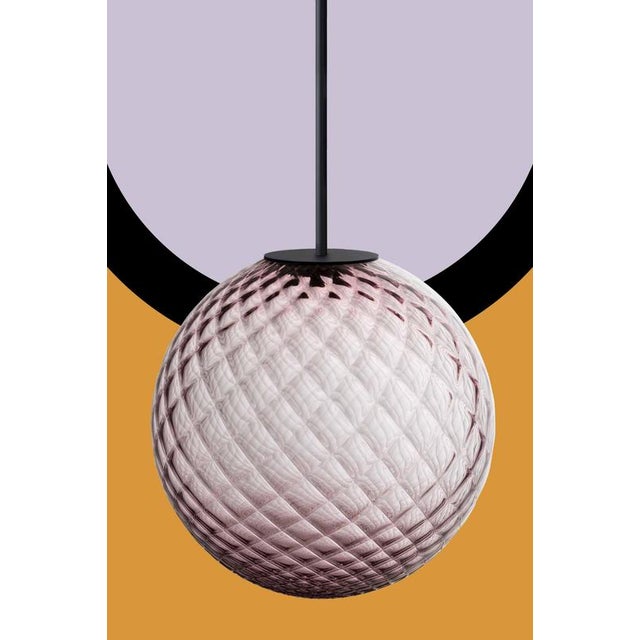 Cobalt Blue Glass Globe Brass Big Chain Empoli Pendant by Magic Circus Editions For Sale - Image 10 of 15