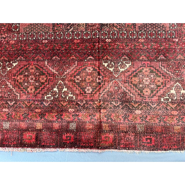 Burgundy Adraskan Baluch Hand-Knotted Wool Rug - 8'4" X 5'8" For Sale - Image 11 of 13
