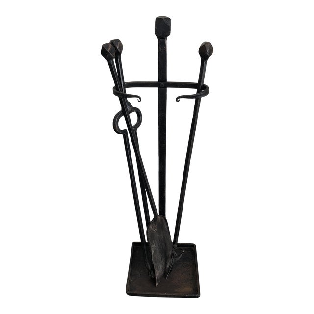 Antique Hand Black Metal Fireplace Tool Set Chairish