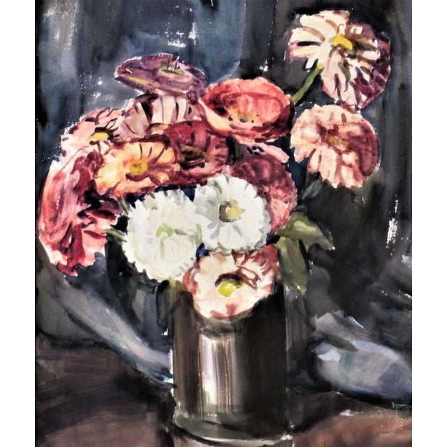 American Sara Ethel Kolb Danner, Flowers in a Vase, Circa 1950 For Sale - Image 3 of 6