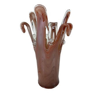 Brick Red Murano Glass Vase, 1960s For Sale