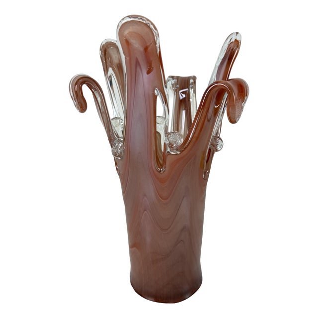 Brick Red Murano Glass Vase, 1960s For Sale