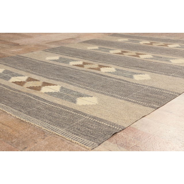Gray Vintage Swedish Rollakan Rug, 05'05 X 08'01 For Sale - Image 8 of 10