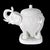 White Vintage Andrea by Sadek White Porcelain Elephant Candy Dish | Elephant Lidded Trinket Box | Made in Japan | Foil Sticker For Sale - Image 8 of 16