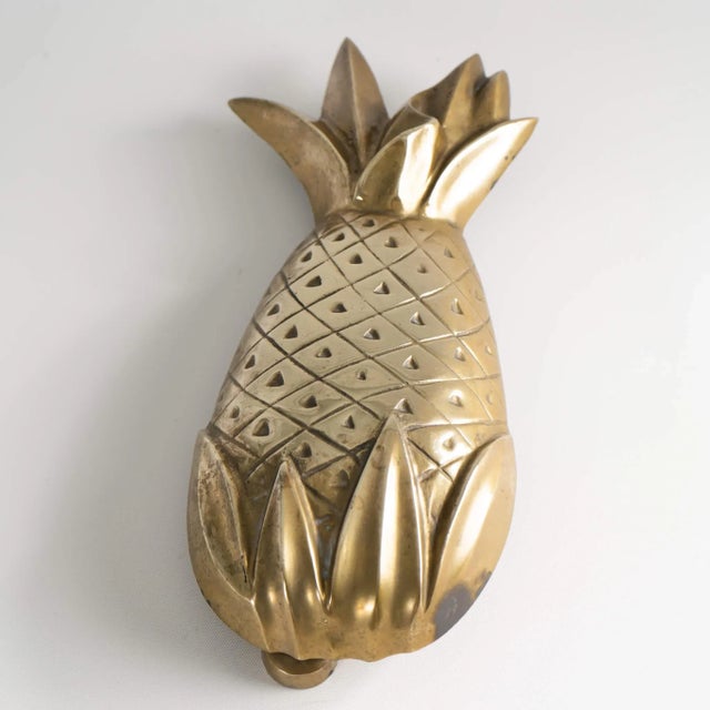 Mid-Century Modern Vintage Brass Pineapple Door Knocker For Sale - Image 3 of 11