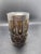 Art Deco Vintage Baroque Brass Caged Amber Blown Bubble Glass Sconce For Sale - Image 3 of 3