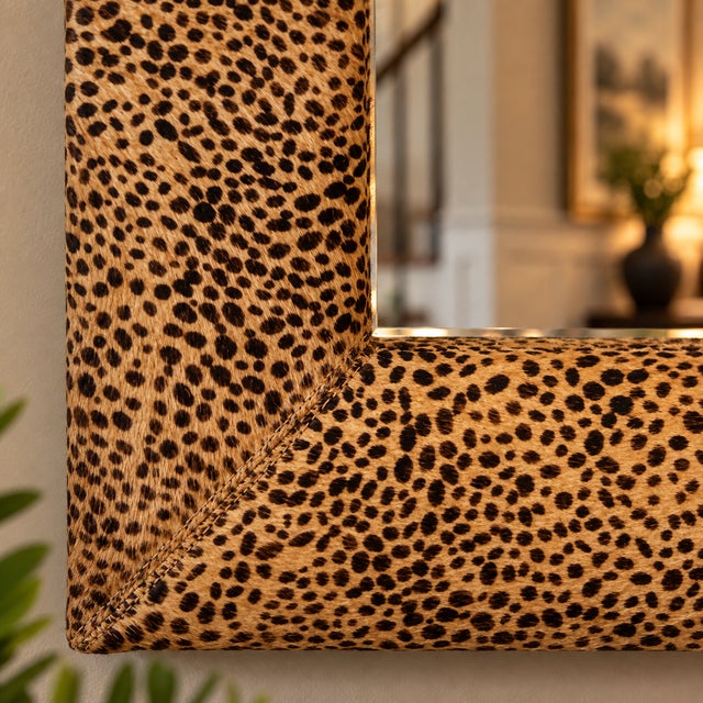Contemporary Vintage Ballard Designs Cheetah Hair-on-Hide Leather Mirror For Sale - Image 3 of 5