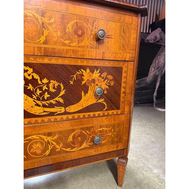 Mid 20th Century Mid 20th Century Ornate Italian Marquetry Chest For Sale - Image 5 of 10